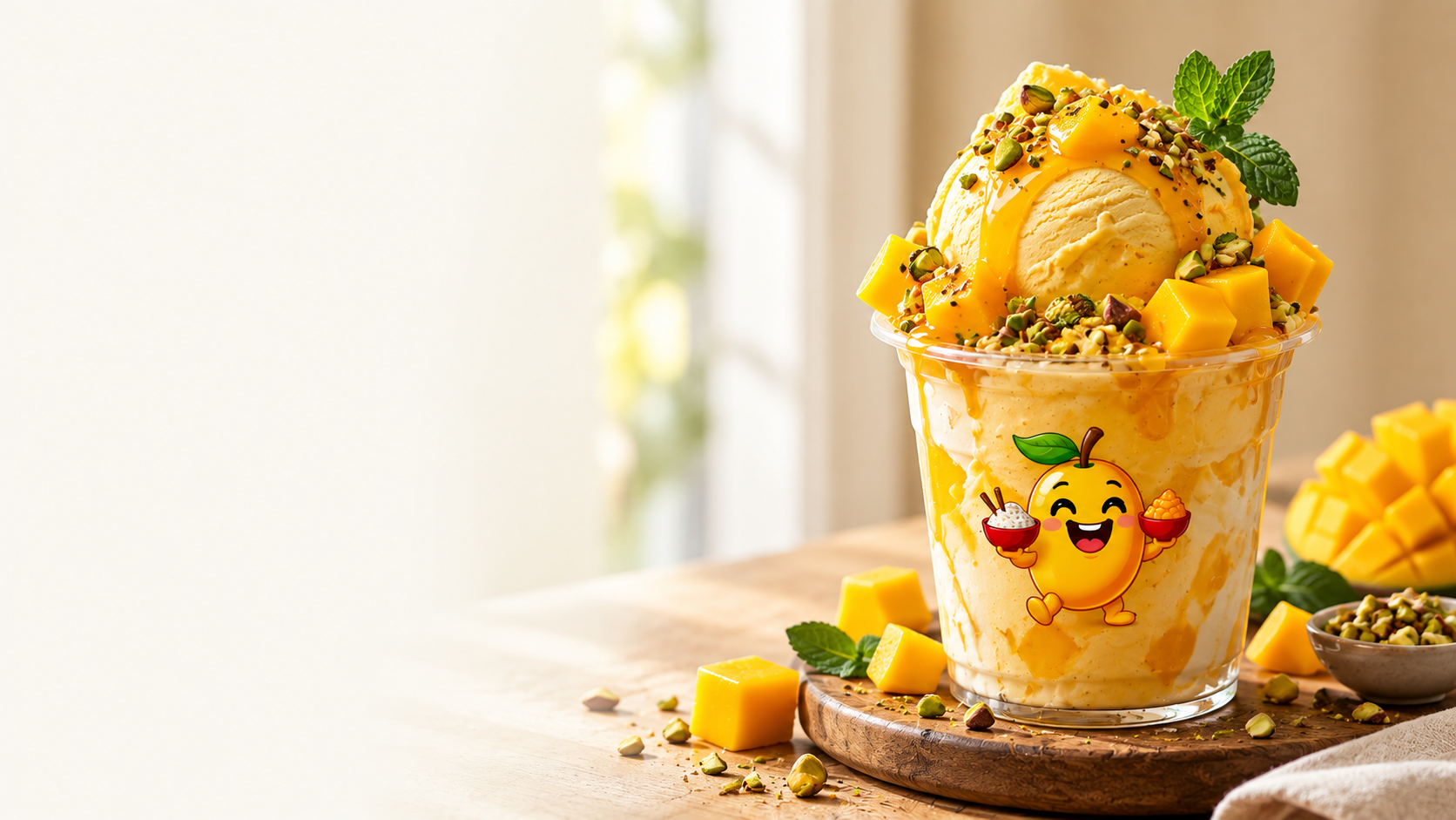 Fresh mango and fruit drink at Tango Mango